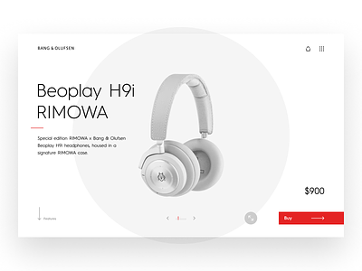 Bang & Olufsen - Product Page app design bang olufsen beoplay brand redesign clean ui ecommerce grid layout headphones minimalist product page typography ui design ux design web app
