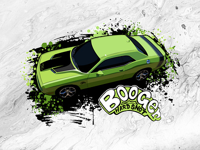 Booger Dodge Challenger Illustration