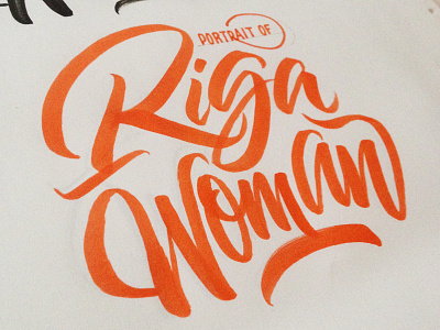 Riga Woman Logo brush brushpen calligraphy draft lettering logo portrait riga sketch type typography woman