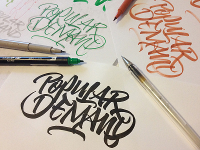 Popular Demand T-shirt brush brushpen calligraphy demand draft lettering logo popular sketch tombow type typography