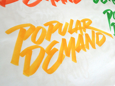 Popular Demand - Draft 03 brush brushpen calligraphy demand draft lettering logo popular sketch tombow type typography