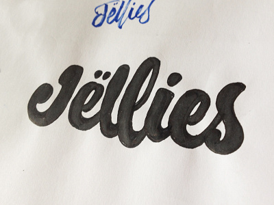 Jëllies brush brushpen candy draft fabercastell jëllies lettering logo sketch sugar tombow type typography yummy