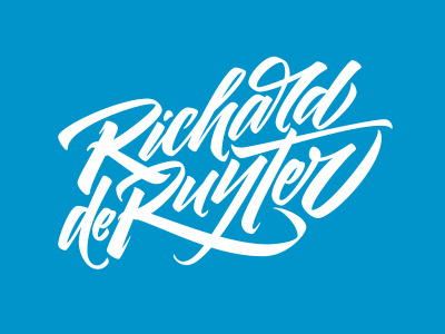 Richard De Ruijter blue brush brushpen calligraphy custom fabercastell lettering richard tombow type
