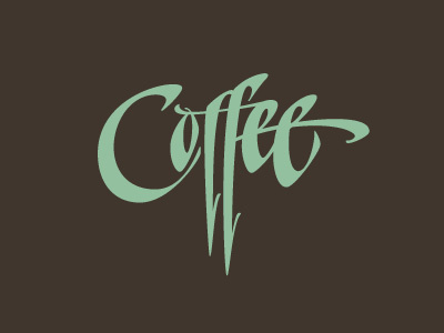 Coffee 02 brush brushpen draft italic lettering logo parallel pilot sketch type typography