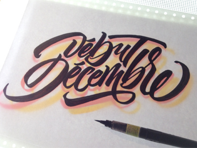 Début Décembre logo brush brushpen calligraphy custom debut decembre fabercastell lettering tombow type
