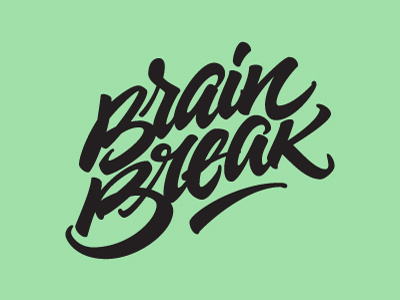 Brain Break Logo brush brushpen calligraphy custom fabercastell joluvian laura lettering red tombow type