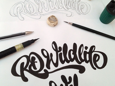 RD Wildlife Logo brush brushpen calligraphy digitalart joluvian lettering life sketch type wild