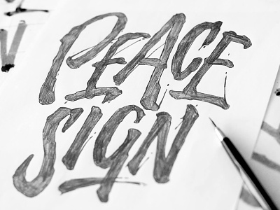 Peace Sign apparel draft lettering peace pencil rough sign t-shirt