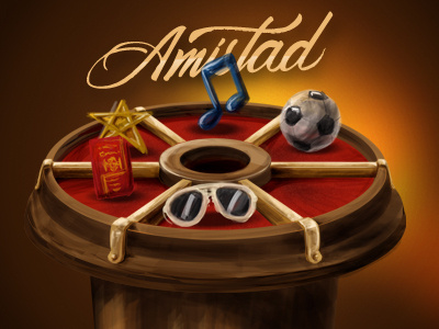 Amistad Table glasses music passport soccer start table