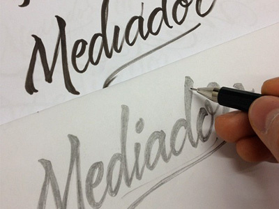 Mediador brushpen calligraphy lettering typography vector