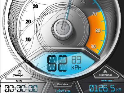 Bike odometer bike digital number odometer speed vector