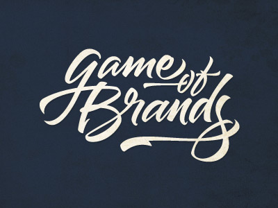 Game of brands brands brushpen calligraphy game lettering vector