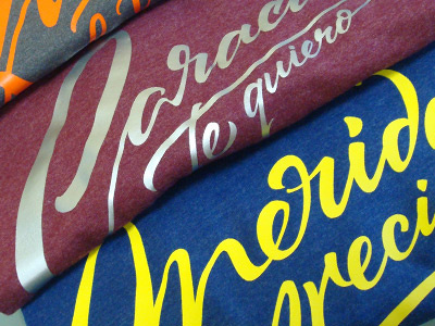 Mérida, Caracas y Zulia T-shirts brushpen calligraphy lettering t shirt vector venezuela