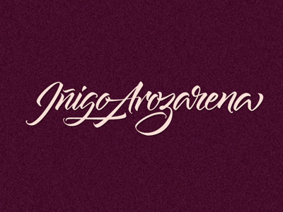 Iñigo Arozarena logo calligraphy lettering logo madrid name restaurant signature vector