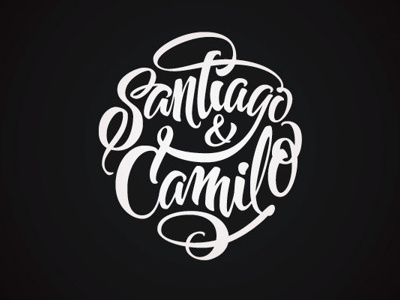 Santiago Camilo Tattoo brushpen calligraphy lettering tattoo typography vector