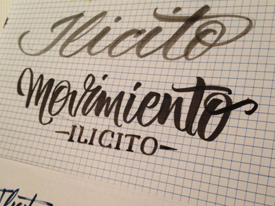 Movimiento Ilicito blue brands brushpen calligraphy ilicito lettering movimiento shirt t shirt type vector