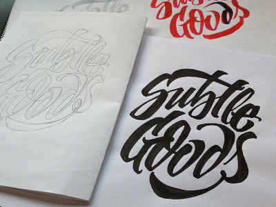 Subtle Goods Logo Foto brushpen calligraphy cloth dalton goods handmade lettering logo subtle type