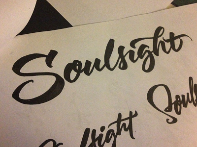 Refreshing of Soulsight Logo brushpen calligraphy cloth handmade lettering logo sight soul soulsight type