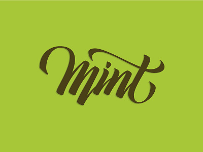 Mint - Version 02 brushpen calligraphy draw green lettering logo mint type