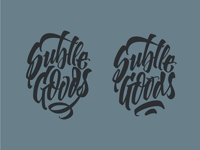 Subtle Goods Logo brushpen calligraphy cloth goods handmade lettering logo subtle type