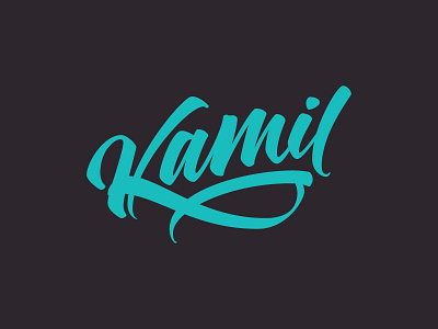Kamil Logo brushpen calligraphy custom draw handmade kamil lettering logo type