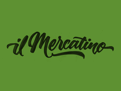 il Mercatino 03 brushpen calligraphy custom draw food handmade lettering logo market type