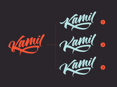 Kamil Logo new "K" brushpen calligraphy custom draw handmade kamil lettering logo type