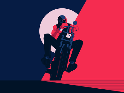 Nightride biker chopper design digital graphic harleydavidson illustration lines shapes