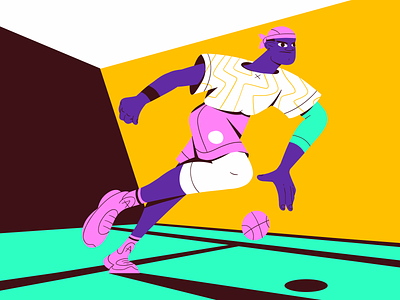 The Playmaker ai basketball character design digital dribbble flat graphic hoop illustration shot vector