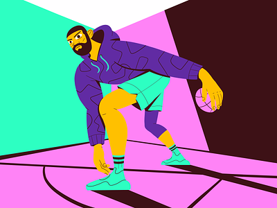 Player One athlete basketball character design digital dribbble graphic design hoop illustration inspiration nba shot sneakers sport