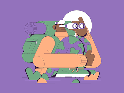 CAMPERMAN camping character flat flatdesign icon illustration illustrator outlines vector