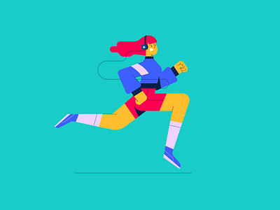 Jogger character design digital environment flat graphic icon illustration illustrator shapes vector