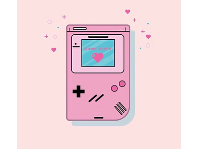 Game Over cute design female gamer gameboy nintendo pink pink gameboy throw back video games
