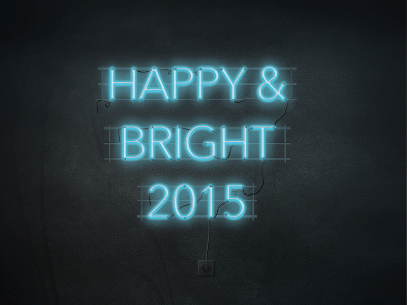 Neon Lights | Happy 2015 animation christmas font glow holidays lettering letters lights neon new year off type