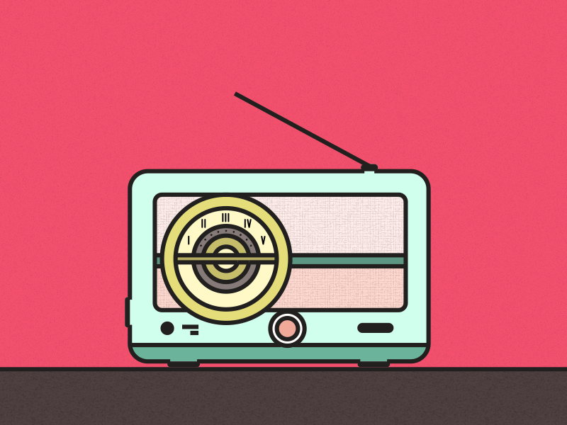 Retro Radio animation bright illustration music notes old radio retro speaker vector vintage