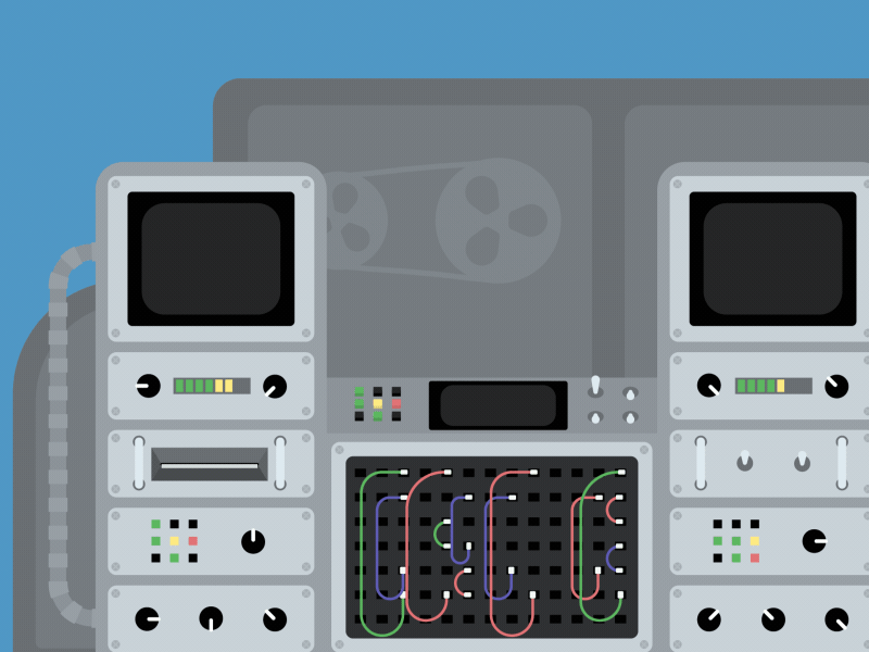 Computing Has Come a Long Way computer computing design flat illustration old