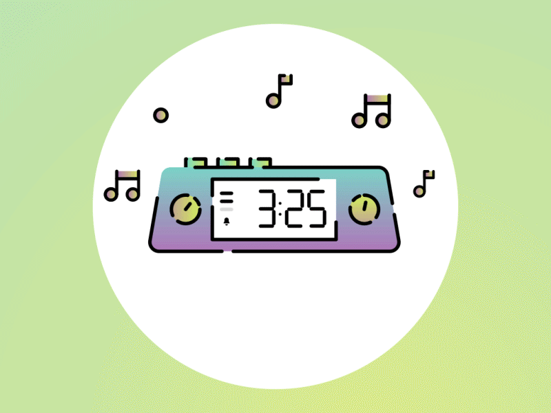 Evolution Of Music Players cd player clock design illustration ipod notes player radio tape player