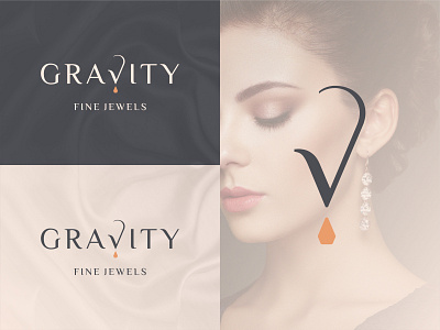 Gravity Fine Jewels | Logo Design branding custom design earring icon identity jewel jewelry logo typography vector