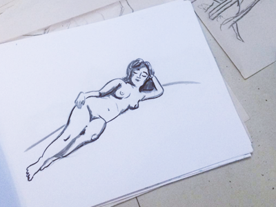 Nude art draw nude sketch