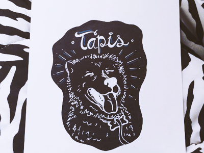 Tapis calligraphy dog illustration lettering posca sketch tapis