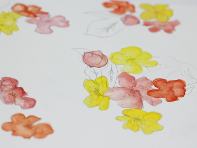 Flores em aquarela