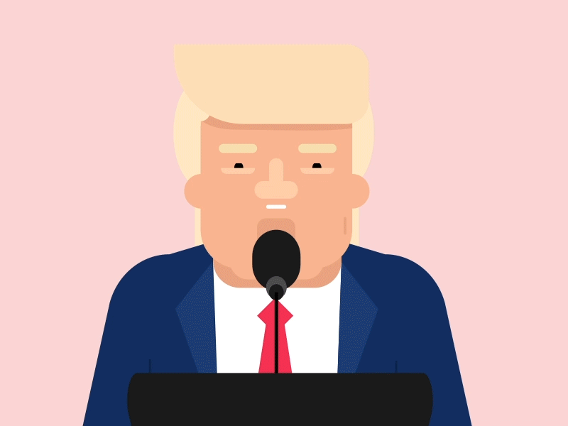 Speech motion motion graphic reporter trump 插图 设计