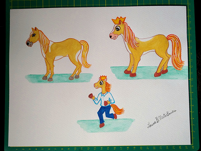 King Horse - Three images book cuentoinfantil design drawing fantasy horse illustration ilustracion watercolor