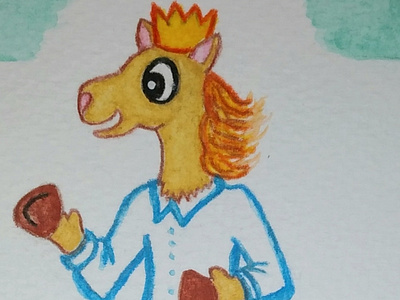 King Horse - Character book cuentoinfantil drawing fantasy horse illustration ilustracion king watercolor