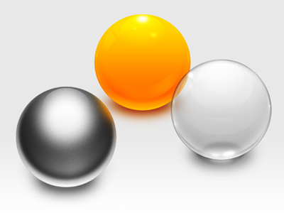 Material Ball glass glossy plastic metal