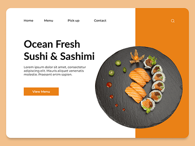 Sushi Website Header daily ui challenge food landing page hero ui sashimi website sushi landing page sushi ui sushi ux sushi website web ux web uxui website landing page