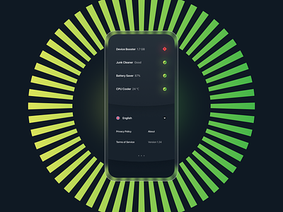 Menu app cleaner dark green hamburger menu mobile uiux