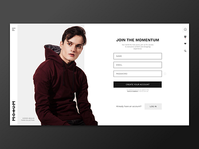 Sign Up page Concept ecommerce signup