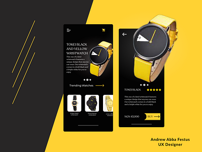 wristwatch store app design illustration typography ui