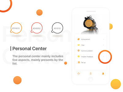 Personal Center app interface ios sketch ui